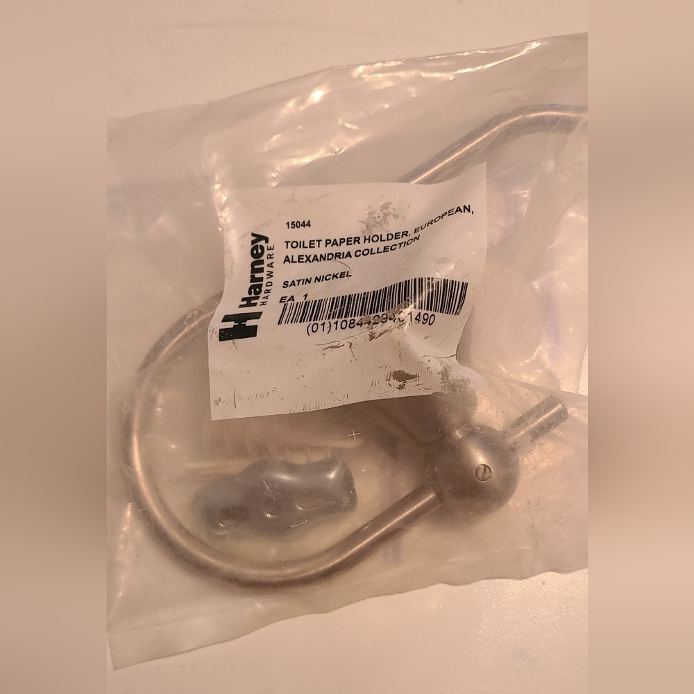 Harney Hardware Alexandria European Toilet Paper Holder Satin Nickel 15044